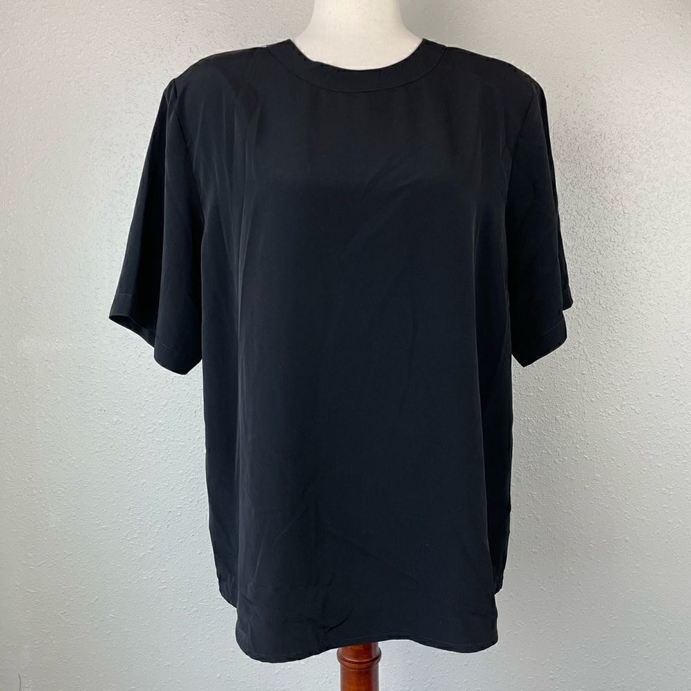 Worthington Black Short Sleeve Top Size 1X EUC